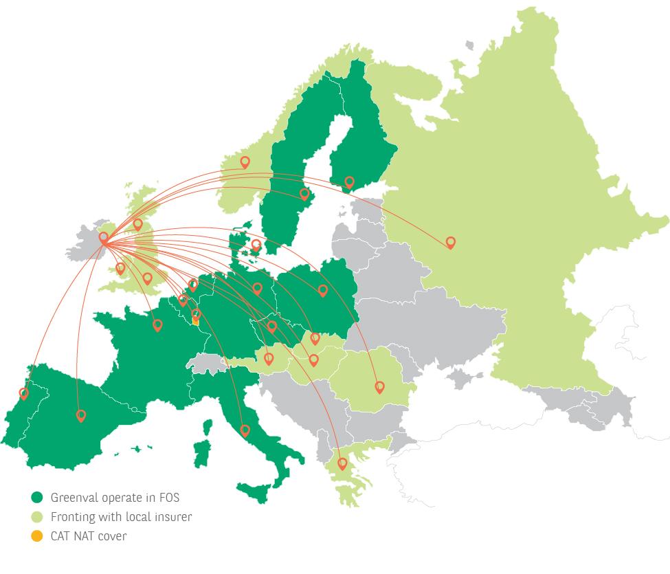 Map where Greenval operate Greenval Map